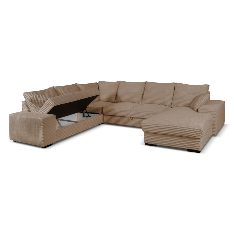 MLM - Salon Diana Right - Tissu marron - 267×340×180 cm