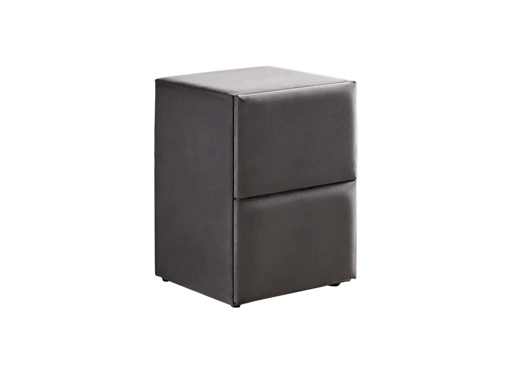 BSP - Pouf de chevet Sydney Grey - Tissu - Gris
