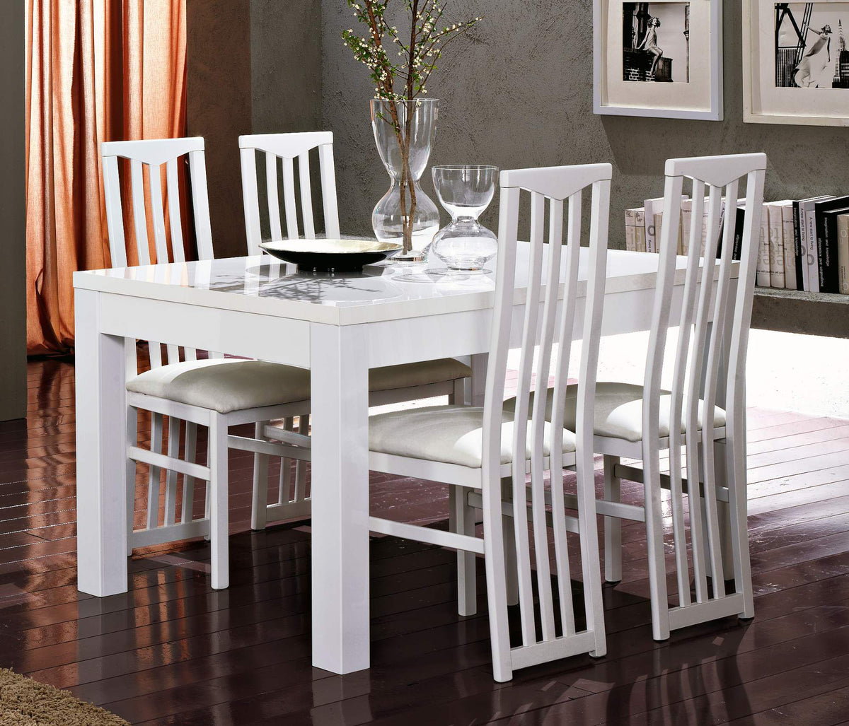 Image of MLM - Eettafel Roma - Hoogglans - Zwart/Wit - 160x76x90cm. <!---->...